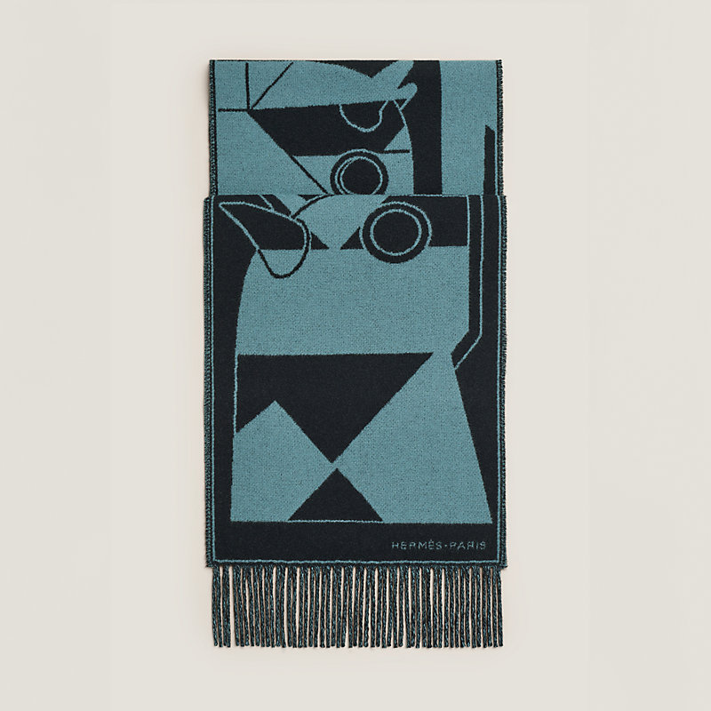 エルメス　ツイリー　CAMAILS エルメス / HERMES ツイリー フリンジ Camails パープル シルク100